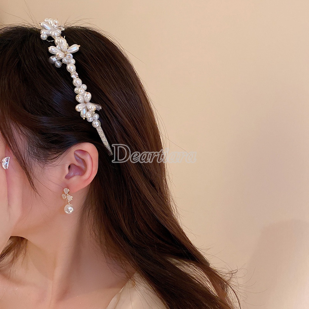 Băng Đô Đính Đá Và Ngọc Trai Xinh Xắn Dành Cho Nữ