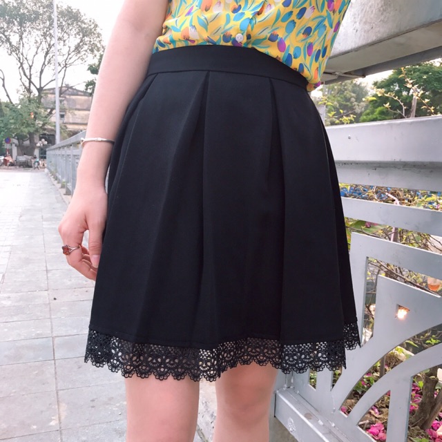 CHÂN VÁY XẾP LY PHA REN ( ảnh tự chụp- có video quay) | BigBuy360 - bigbuy360.vn