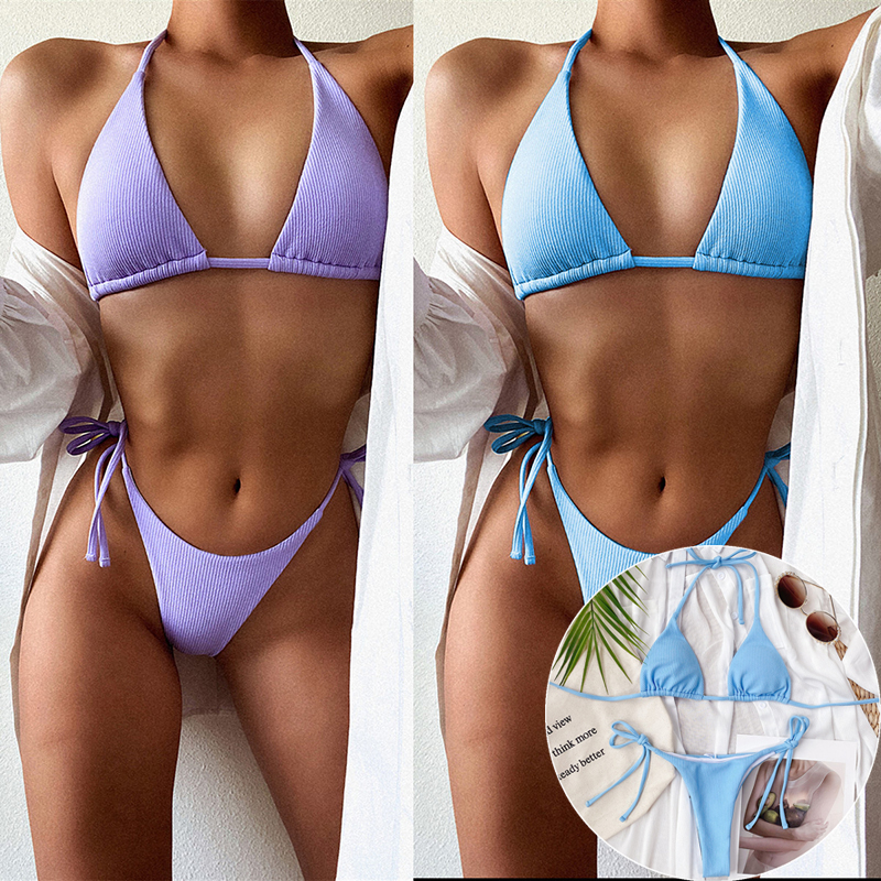 Bộ đồ bơi hai mảnh màu trơn thời trang cho nữ | BigBuy360 - bigbuy360.vn
