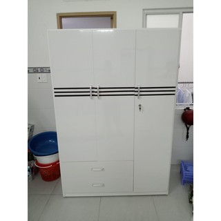 Tủ nhựa 3 cánh 2 ngăn kéo ngang 1m24 cao 1m85 TN304