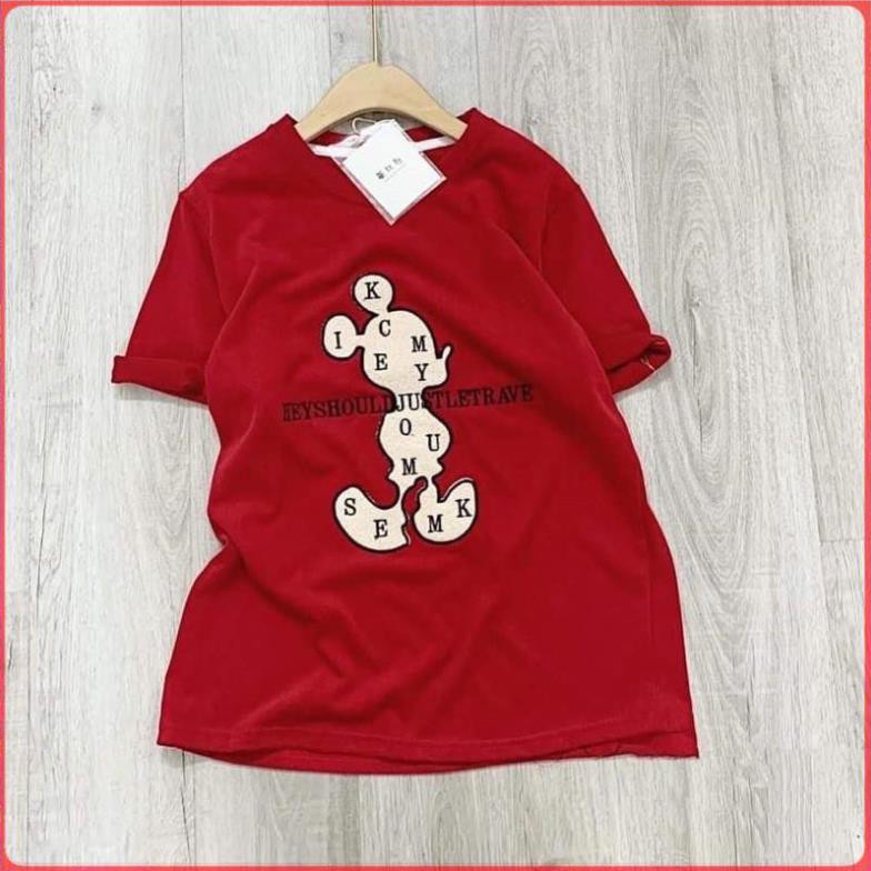 bán sỉ áo đỏ thêu đắp nổi mickey Hàng cao cấp