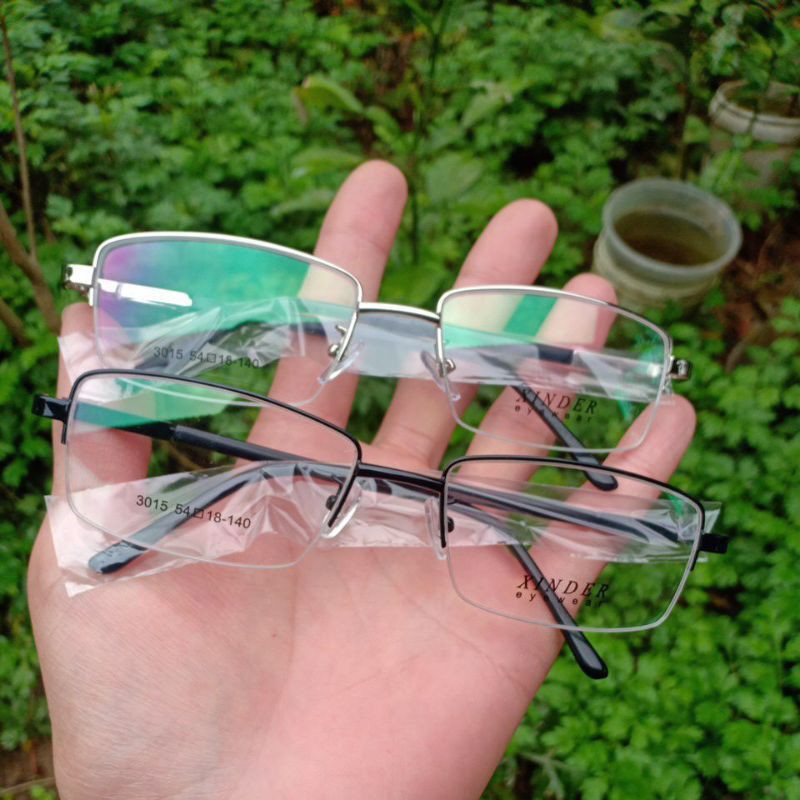 Mắt Kính Giả Cận Nam Nữ Nửa Viền XINDER Chống Tia UV Và Ánh Sáng Xanh , Thay Được Tròng Kính Cận