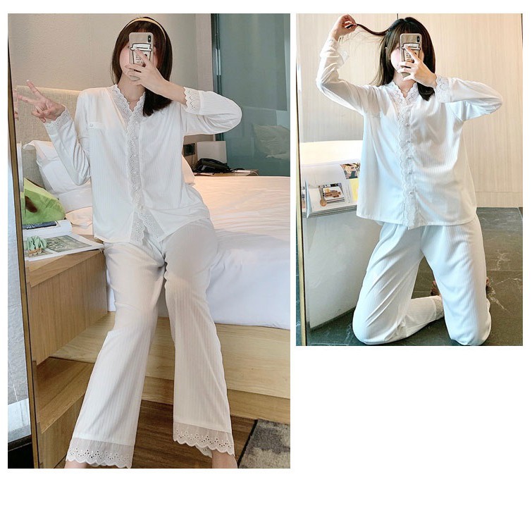 Bộ Bầu Dài Tay Sau Sinh-SAQ152 TRẮNG