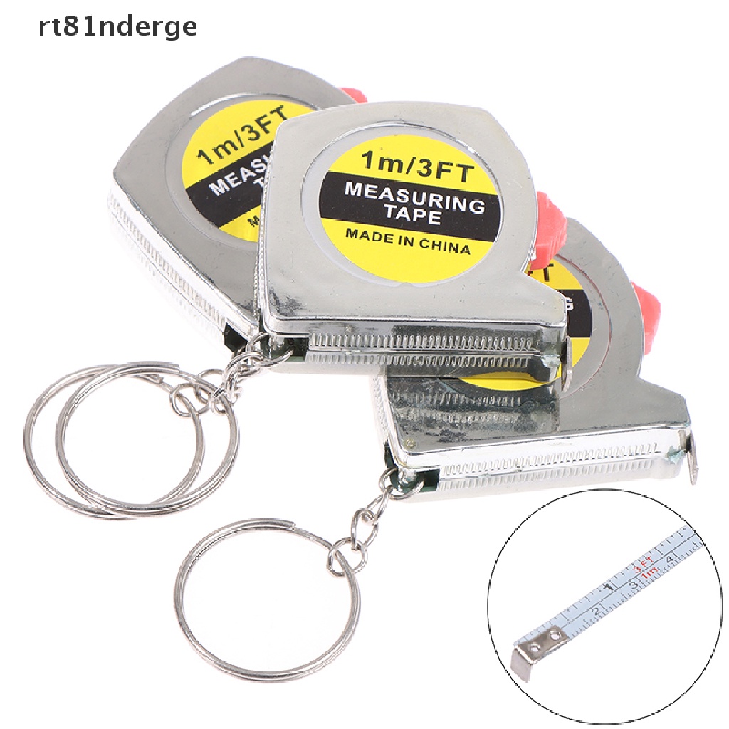 Thước Dây Bỏ Túi 1M / 3ft Bằng Thép Không Gỉ Có Móc Khóa Tiện Dụng