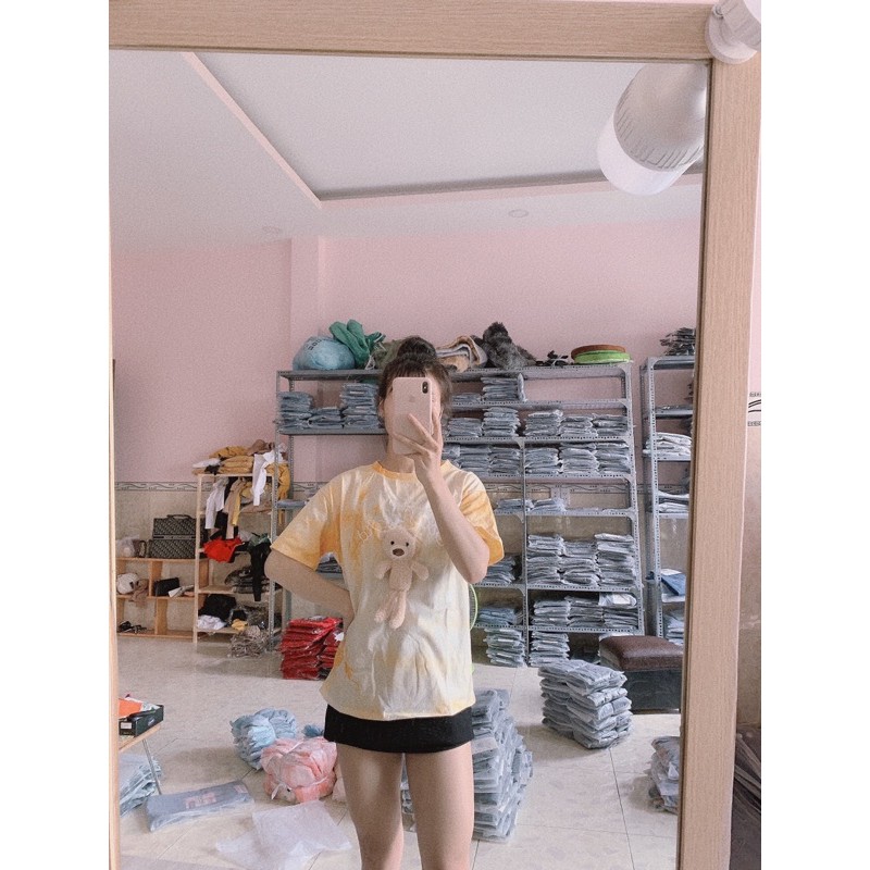áo thun đính gấu form rộng
