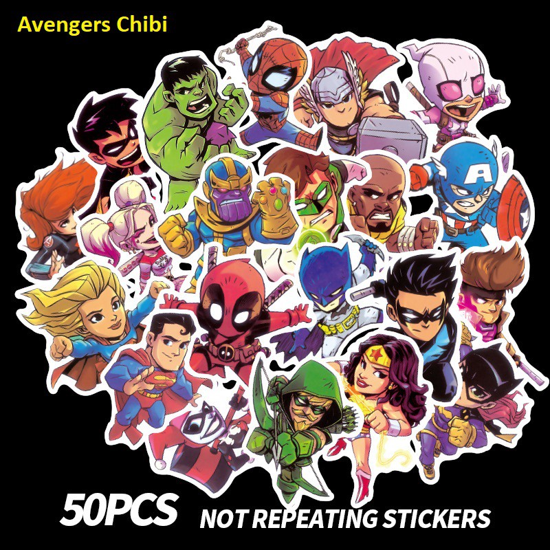 [BỘ SƯU TẬP 1] Combo Sticker Anime Cartoon Avenger chống nước dán mũ bảo hiểm vali đồ dùng cực đẹp