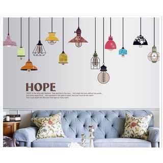 Decal dán tường đèn thả trang trí