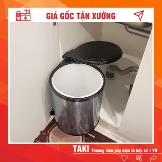 Thùng rác thông minh gắn cánh tủ bếp tròn cao cấp chính hãng taki