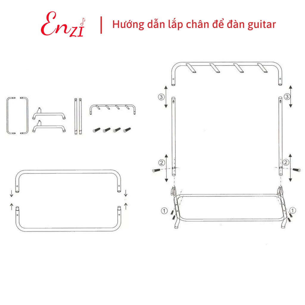 Giá để đàn guitar chân dựng đàn nhiều cây loại 3 5 7 9 cây đàn ghita thùng bass electric Enzi