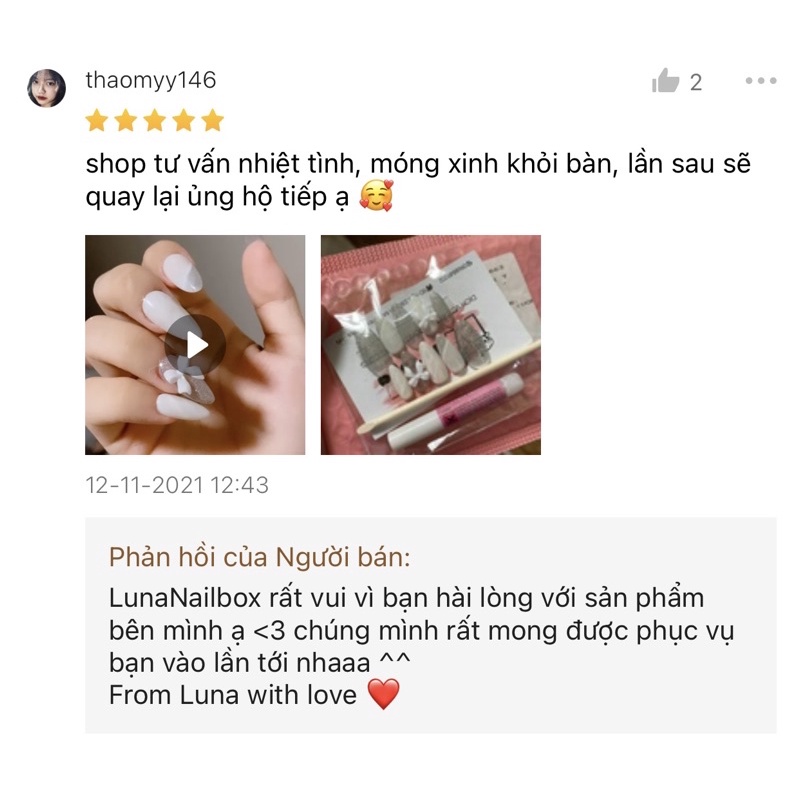 Móng úp nơ trắng mắt mèo xinh xắn