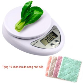 CÂN ĐIỆN TỬ NHÀ BẾP MINI 5KG TẶNG KÈM 10 KHĂN LAU TAY ĐA NĂNG