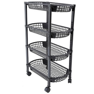 Kệ 4 tầng đa năng có bánh xe màu đen Tashuan 5319 ( Màu đen )
