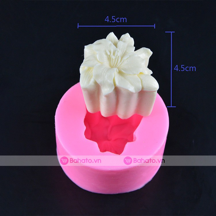 Khuôn silicon 3D hoa phong lan 75 x 65 x 50 mm