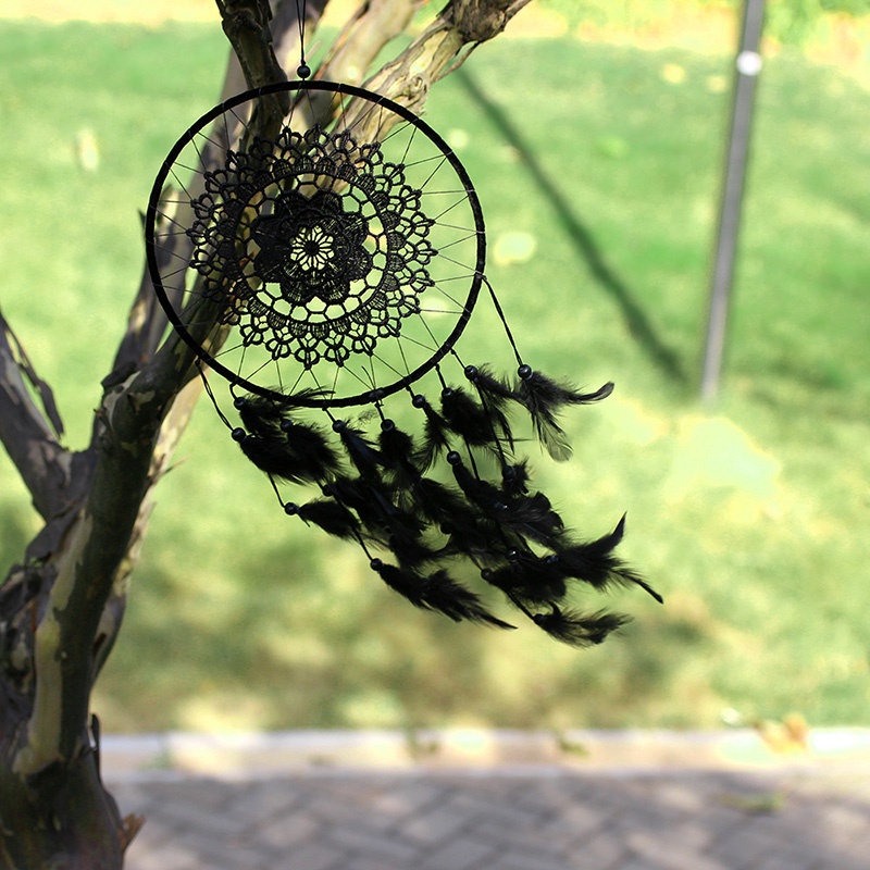 Dream Catcher treo tường trang trí màu đen ☆Mớiyetbloom