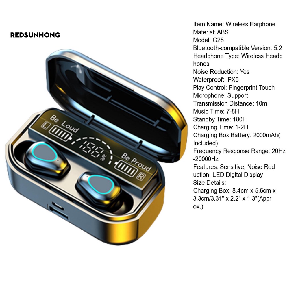 Tai Nghe Nhét Tai RSH.z Bluetooth 5.2 Mega Bass Dùng Khi Chạy Bộ