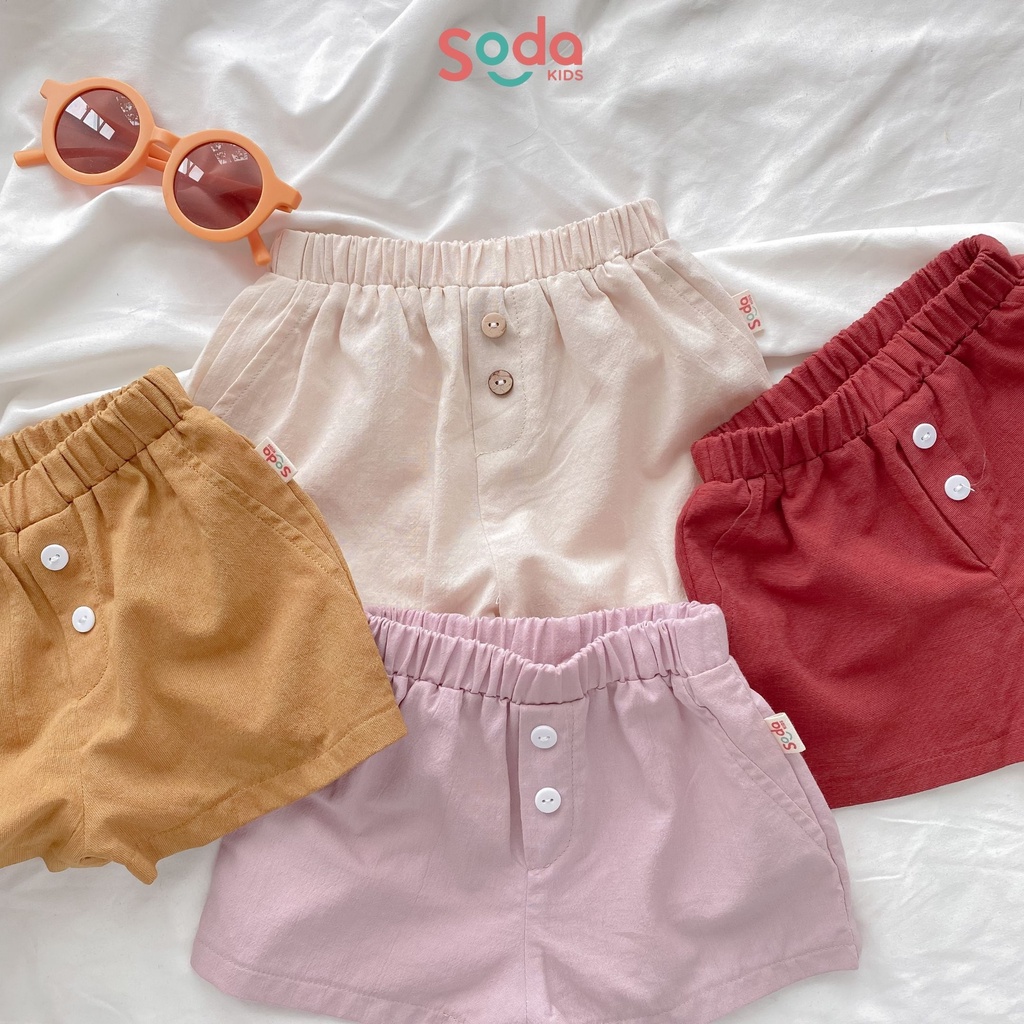 Quần đùi cho bé SODA KIDS phong cách Hàn Quốc, chất liệu lanh linen nhập khẩu nhẹ, mềm, mát ( Nhiều màu )