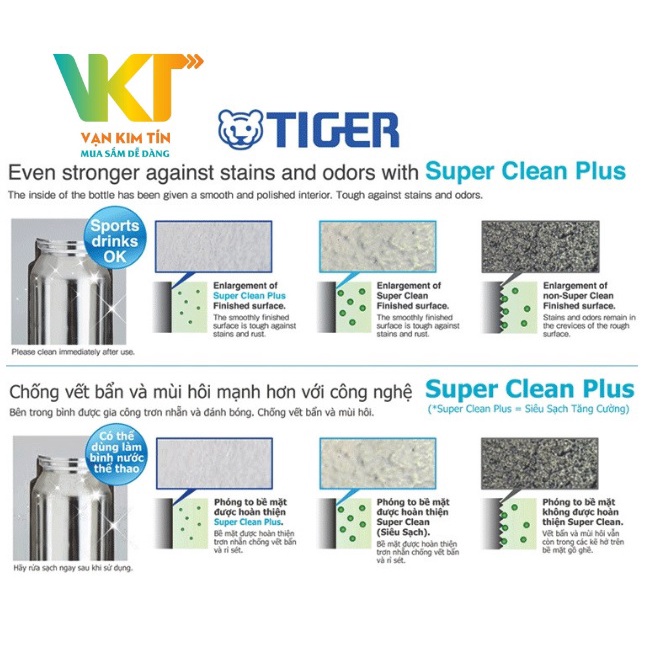 Bình Giữ Nhiệt Lưỡng Tính Tiger MCX - A501 - Màu Đen Bóng - Hàng Chính Hãng