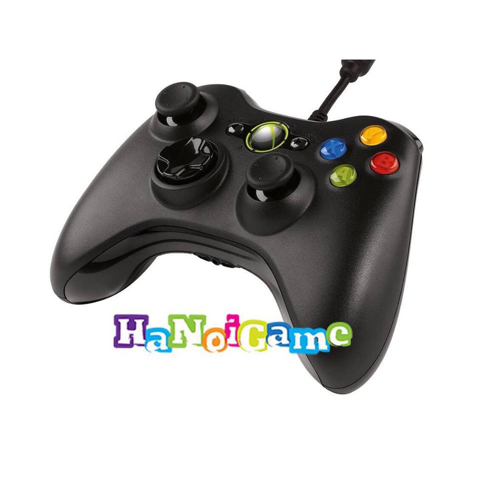 Tay cầm chơi game Xbox 360/PC có dây (Đen)