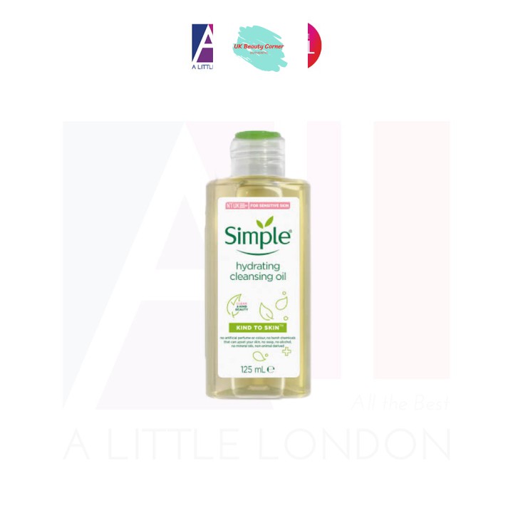 [Mã giảm giá mỹ phẩm UK chính hãng] Dầu tẩy trang Simple Kind To Skin Hydrating Cleansing Oil 125ml (Bill Anh)
