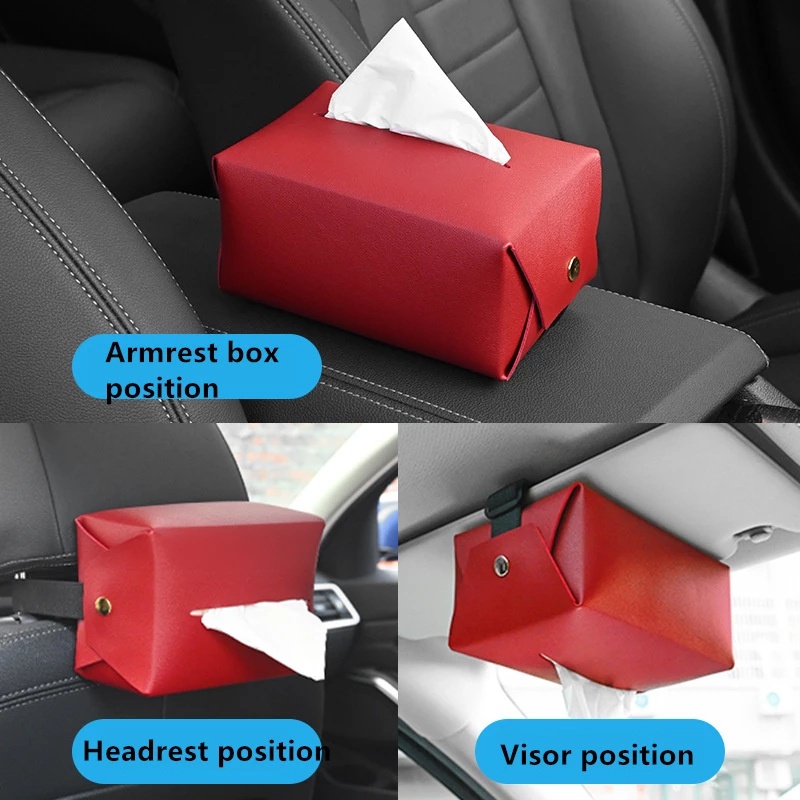 Túi Da Đựng Khăn Giấy Treo Xe Hơi Tiện Dụng