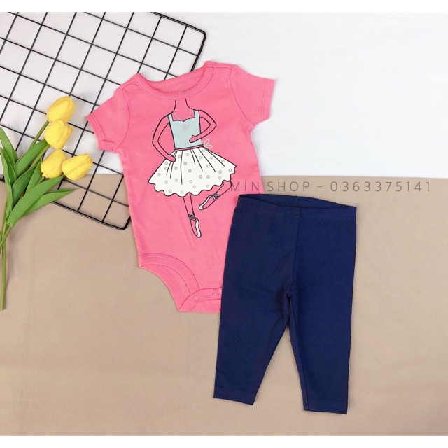 Set body quần legging ngố bé gái ( mẫu balle)