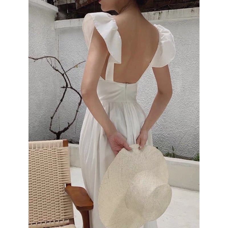 SẴN - Váy maxi trắng phong cách tiểu thư Hàn Quốc | BigBuy360 - bigbuy360.vn