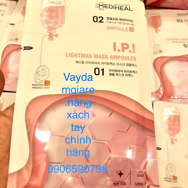 Mua 1 được 2  Mặt Nạ giấy + serum chống nám,tàn nhang, Làm Sáng Da Mediheal I.P.I Lightmax