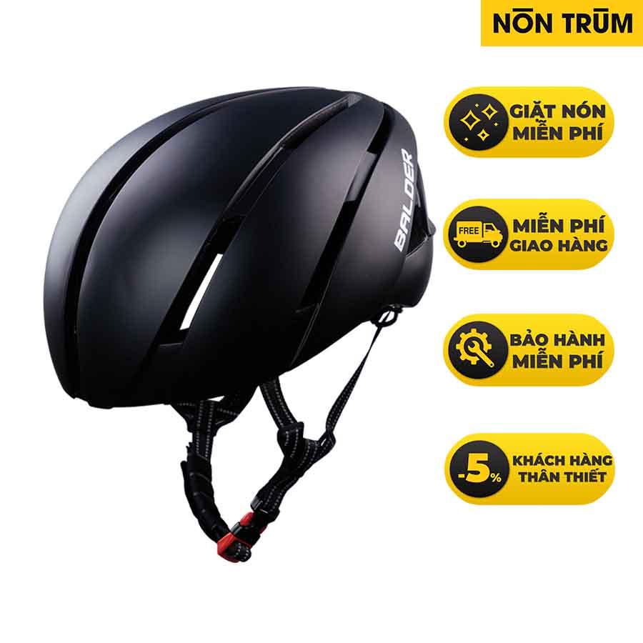 Nón bảo hiểm xe đạp thể thao BALDER LK1 B86 cao cấp ĐEN NHÁM