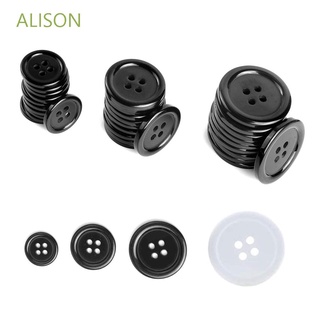 Nút áo 4 lỗ hình tròn màu trắng/đen kích thước 9/10/11.5/12.5/15/18/20/25mm dùng để trang trí sổ tay diy