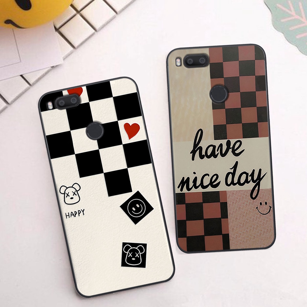 Ốp Xiaomi Mi A1 caro trái tim cá tính, thời trang siêu đẹp, siêu phong cách