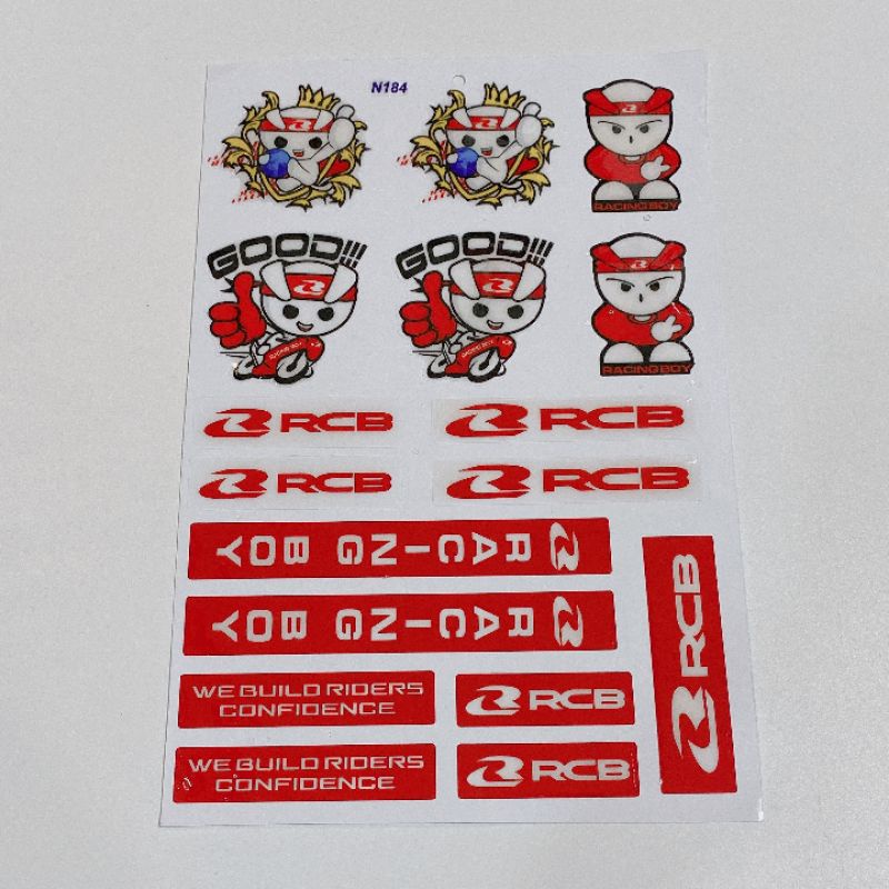 BỘ TEM RACING BOY NHIỀU MẪU dán trang trí xe máy, ô tô, mũ bảo hiểm chống thấm nước, chống bay màu