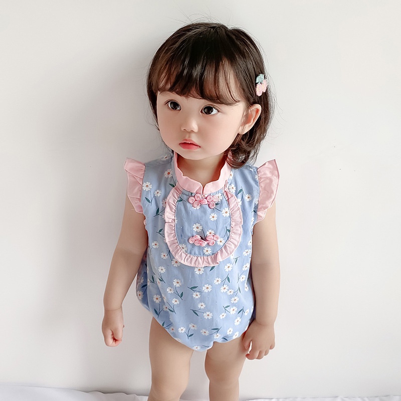 Bộ Áo Liền Quần Một Mảnh In Họa Tiết Hoạt Hình Phong Cách Hàn Quốc Thời Trang Mùa Hè Cho Bé