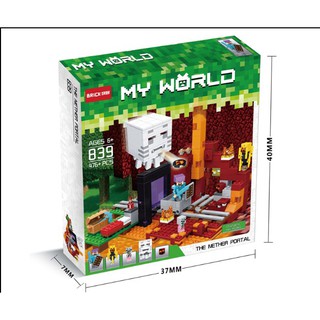 Đồ chơi xếp hình địa ngục rực lửa minecraft