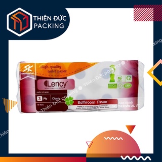 Giấy Vệ Sinh Lency Nâu 10 Cuộn 3 Lớp Cao Cấp Trơn Có Lõi