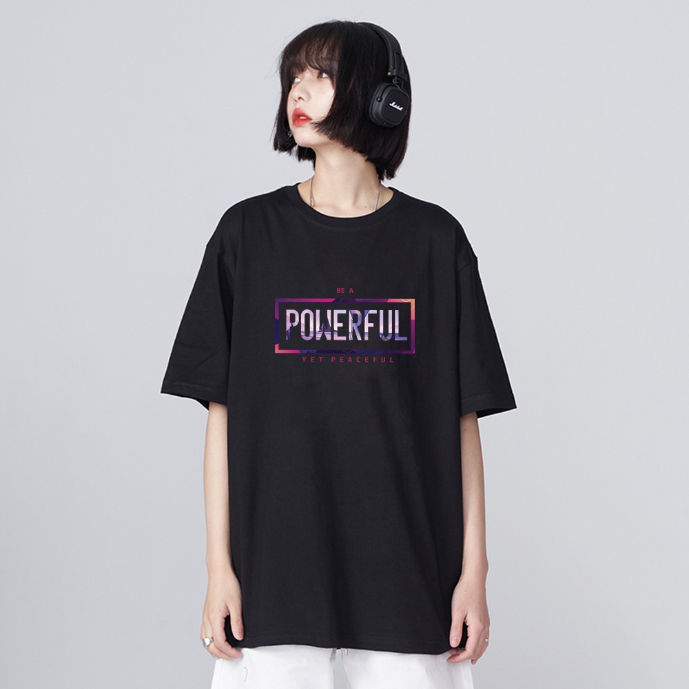 Áo Phông Tay Lỡ Form Rộng POWERFUL 624 HY Korea Cotton 100.