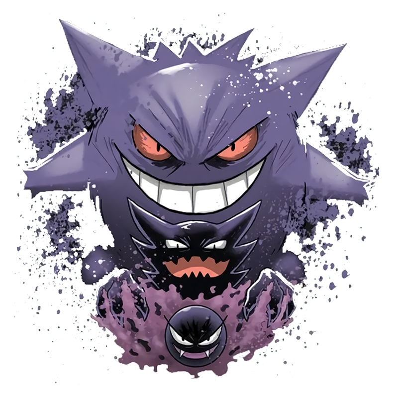 Miếng Dán Ủi Quần Áo DIY Hình Pokemon Gengar