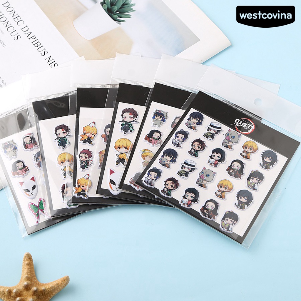 Sticker dán trang trí sổ tay hình hoạt hình Demon Slayer mới