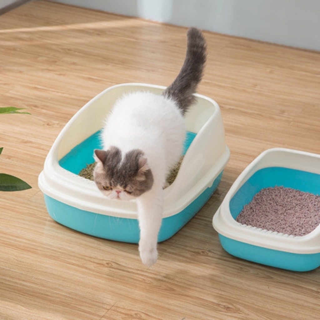 Khay vệ sinh cho Mèo lớn nhiều màu sắc [TẶNG XẺNG] , Chậu chứa cát cho Thú Cưng - Tadida Pet