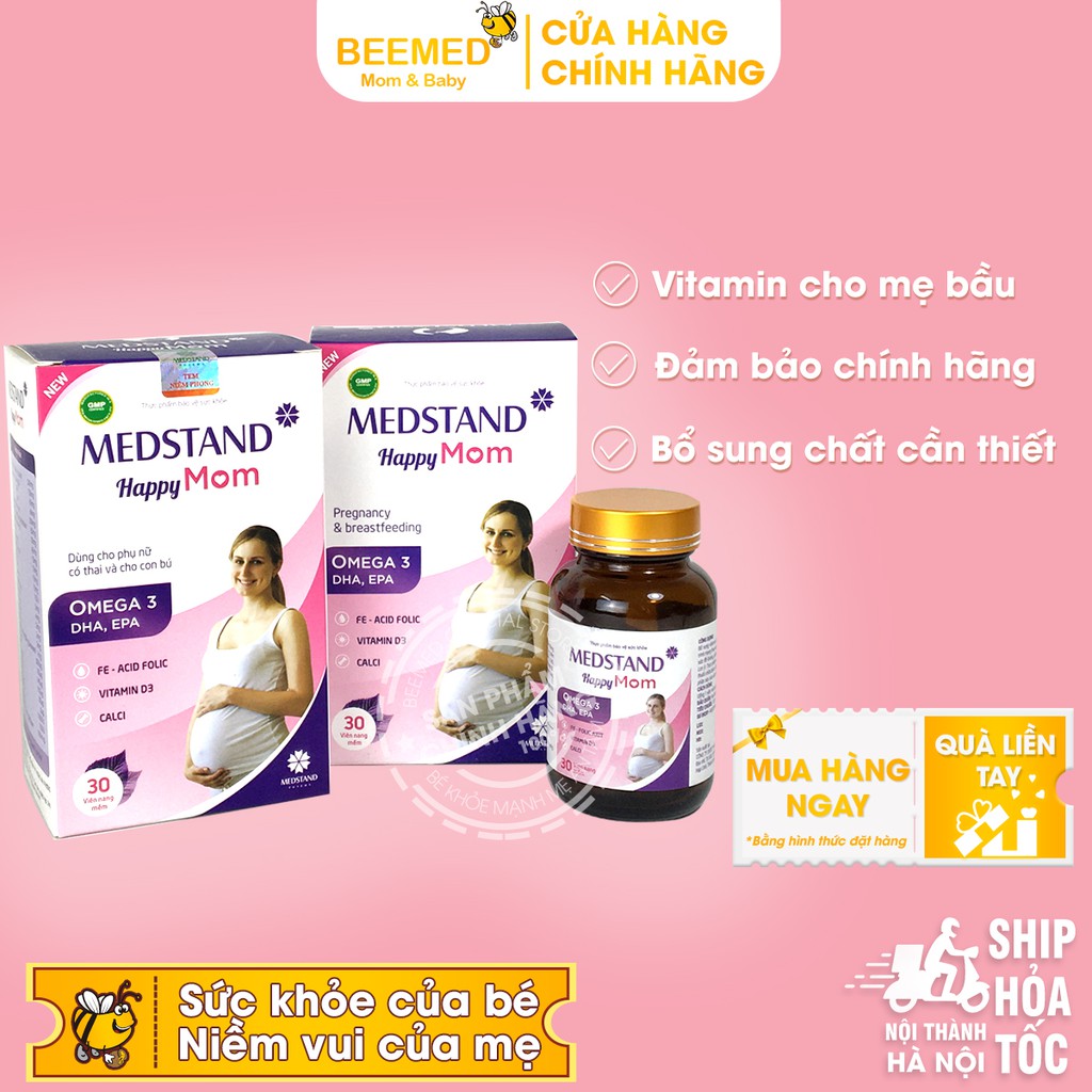 Vitamin tổng hợp cho bà bầu - Medstand Happy Mom bổ sung vitamin cho mẹ bầu