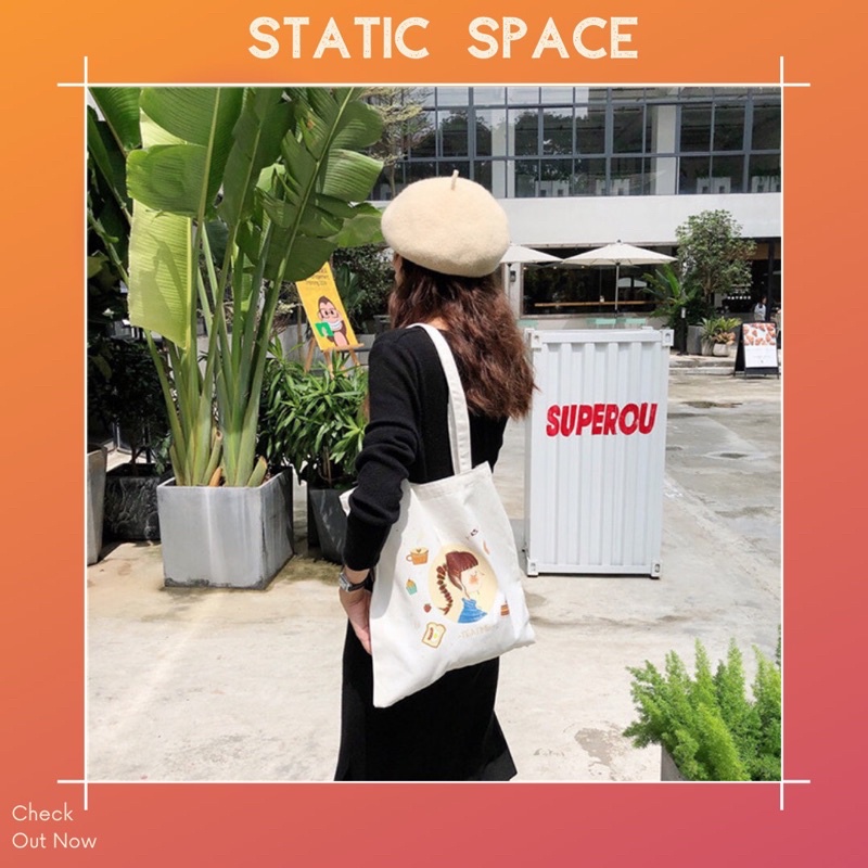 TÚI TOTE BAG DỄ THƯƠNG ULZZANG - STATIC SPACE