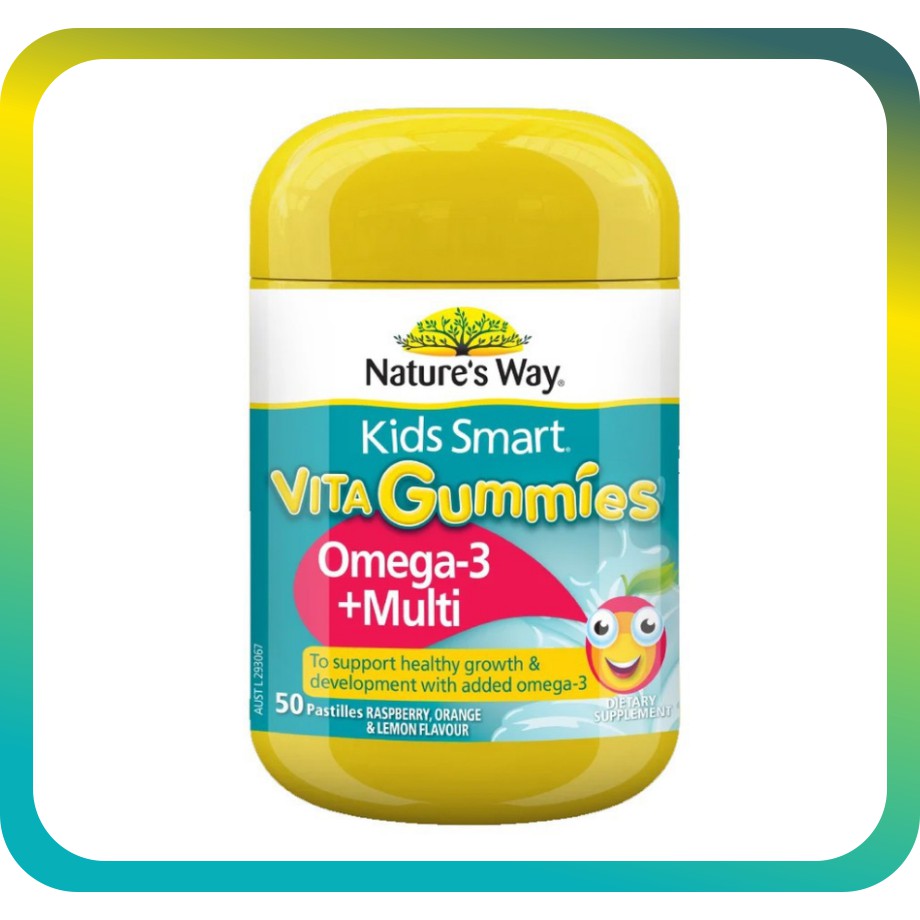 Kẹo dẻo Nature’s Way Kids Smart Vita Gummies Multi + Omega 50 viên,bổ sung Vitamin tổng hợp và Omega 3 cho bé