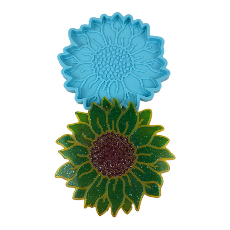 Khuôn Silicone Làm Đế Lót Ly Hình Hoa Hướng Dương