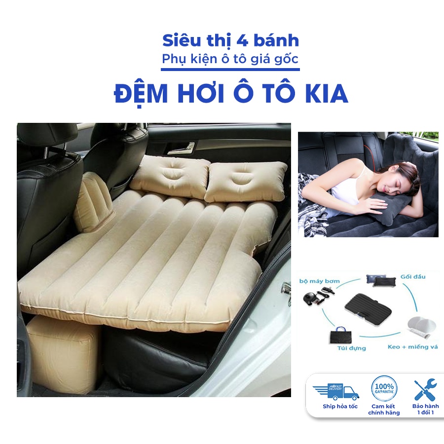 Đệm hơi ô tô 4 5 7 chỗ Kia morning soluto cerato seltos sorento, nệm hơi ô tô chân rời cao cấp tặng kèm bộ bơm