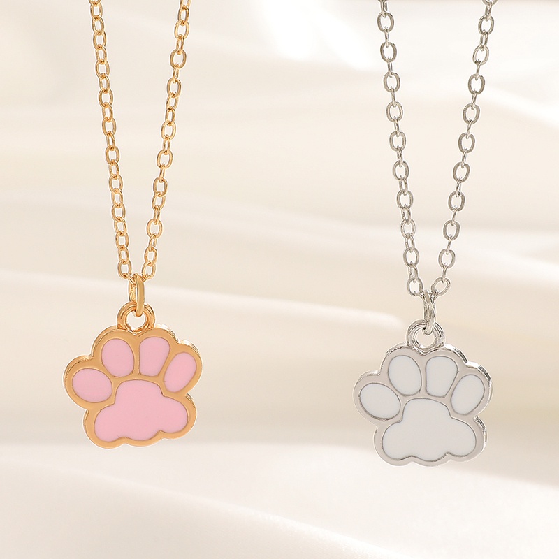 Vòng cổ Mặt Hình Bàn Chân Mèo Nhiều Màu Dễ Thương