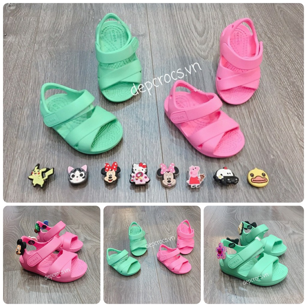 (BIG SALE + Tặng jibbitz) Sandal crocs keely trẻ em chính hãng nhiều màu hiện đại, sandal crocs cho bé - crocs house