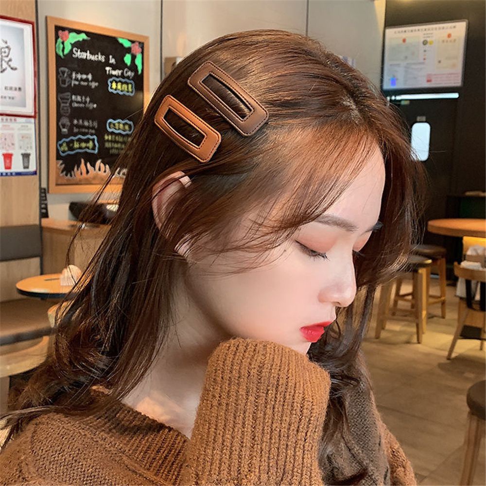 Kẹp tóc BB bằng PU nhiều màu sắc thời trang cho nữ