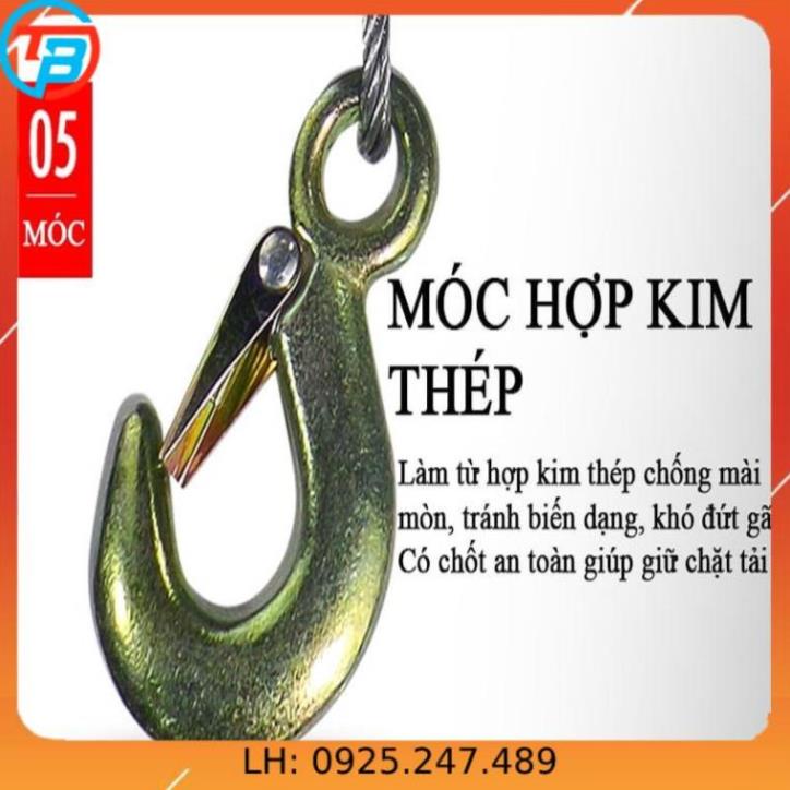 Tời Quay Tay 2000 LBS Tải Trọng 900 Kg Có Cáp Móc 8 Mét Liên Sơn