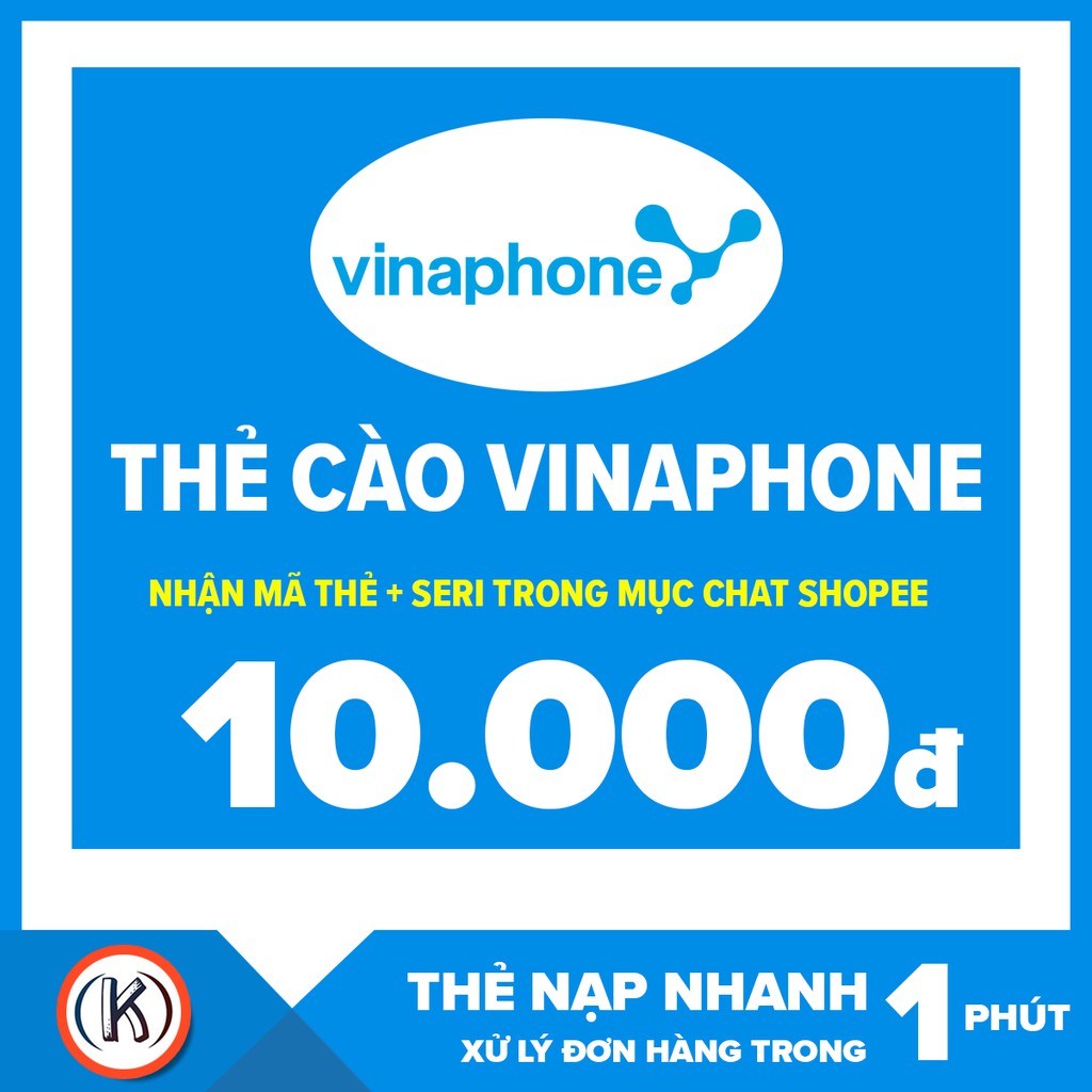 Thẻ cào vinaphone 10k (Nhận mã thẻ + seri trong mục chát SHOPEE)