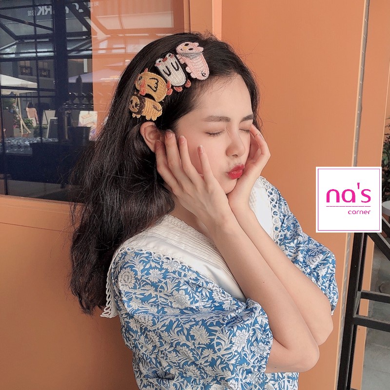 Kẹp tóc mái len đan thêu handmade hoạt hình hình thú dễ thương ngộ nghĩnh dạng kẹp bật hairclip