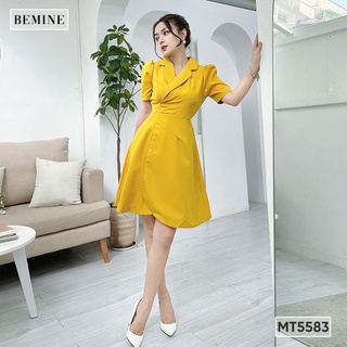 Đầm cổ vest eo xếp ly BEMINE MT5583